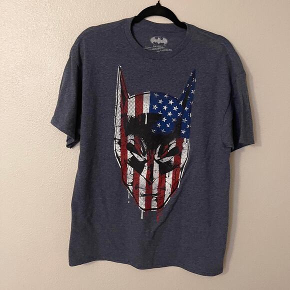 Batman American Flag T-Shirt Men's Large DC Comics 2010s Vintage Distressed USA - Picture 1 of 4